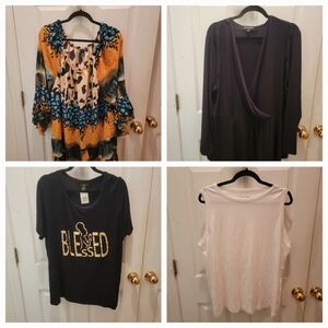 Mixed Lot Of 4 Plus Size Womens Tops - Size 22/24 - Ashley Stewart/Lane Bryant